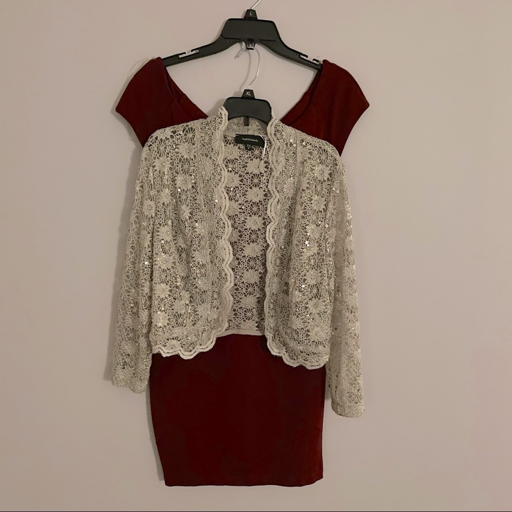 Emerald Sundae Cocktail Dress with Lace Jacket